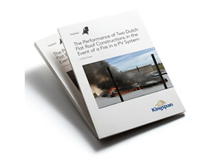 Kingspan presenta los resultados de una nueva investigación en un White Paper: The Performance of Two Flat Roof Constructions in the Event of a Fire in a PV System